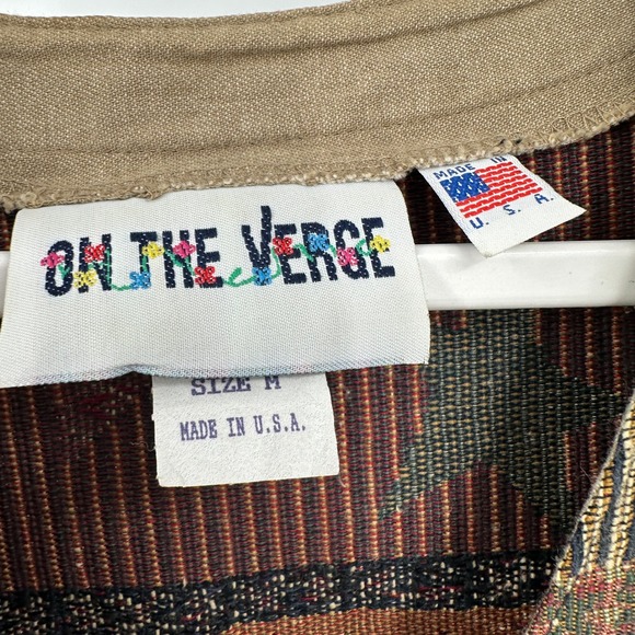 On The Verge Womens Vintage Western Vest Size M Folk Art Americana Cowgirl Angel - Picture 3 of 7